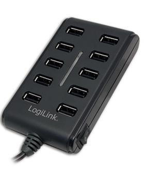 LogiLink USB 2.0 10-Port Hub with On/Off Switch 480 Mbit/s