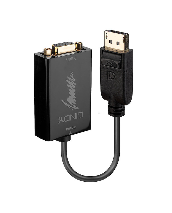 Lindy 41006 câble vidéo et adaptateur 0,15 m VGA (D-Sub) DisplayPort Noir