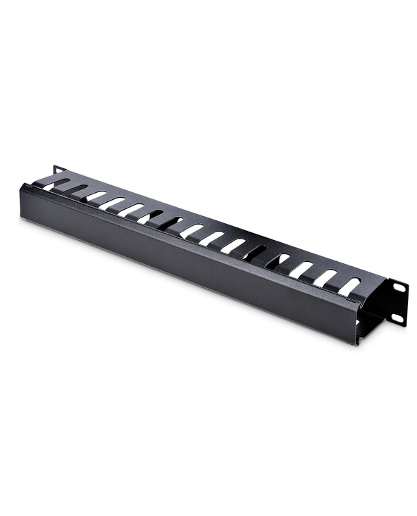 StarTech.com Panneau de Gestion de Câbles pour Rack 1U à Goulotte Horizontale avec Couvercle - Goulotte de Câbles pour Rack de S