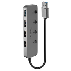 Lindy 43309 hub & concentrateur USB 3.2 Gen 1 (3.1 Gen 1) Type-A 5 Mbit/s Gris