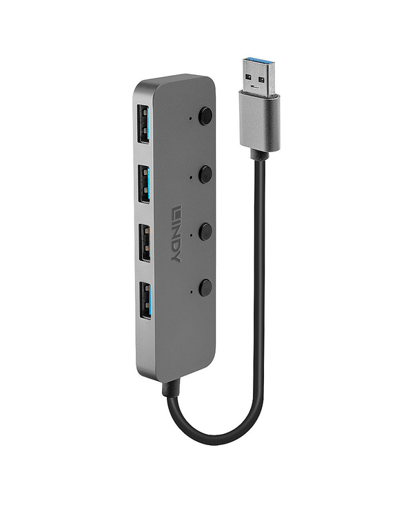 Lindy 43309 hub & concentrateur USB 3.2 Gen 1 (3.1 Gen 1) Type-A 5 Mbit/s Gris