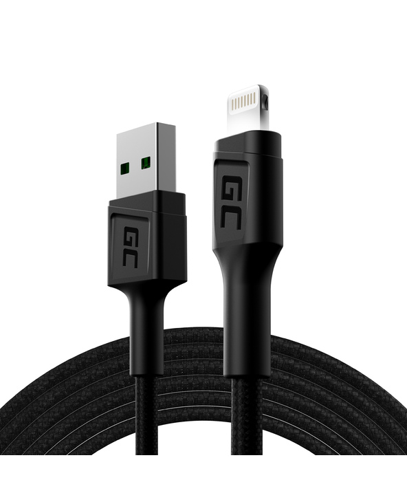 Green Cell KABGC12 câble Lightning 2 m Noir