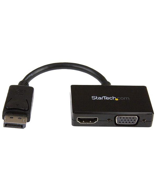 StarTech.com Adaptateur audio / vidéo de voyage - Convertisseur 2-en-1 DisplayPort vers HDMI ou VGA - Noir