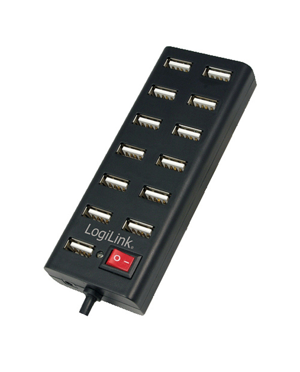 LogiLink UA0126 hub & concentrateur 480 Mbit/s Noir