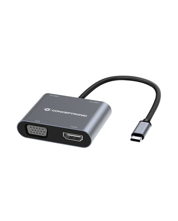 Conceptronic DONN16G Avec fil USB 3.2 Gen 1 (3.1 Gen 1) Type-C Gris
