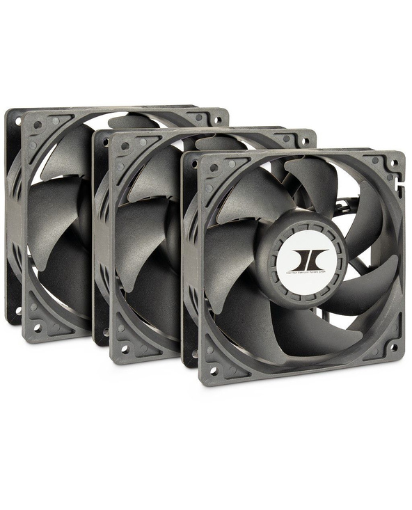 Inter-Tech 88887368 système de refroidissement d’ordinateur Boitier PC Ventilateur 12 cm Noir 3 pièce(s)
