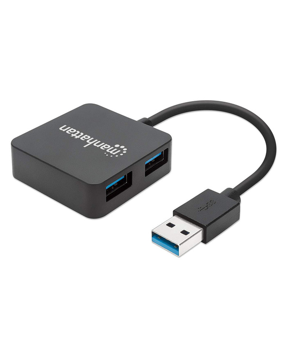 Manhattan 162296 hub & concentrateur USB 3.2 Gen 1 (3.1 Gen 1) Type-A 5000 Mbit/s Noir