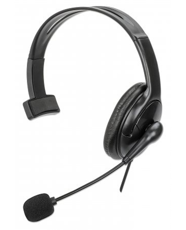 Manhattan 180849 écouteur/casque Avec fil Arceau Bureau/Centre d'appels USB Type-A Noir