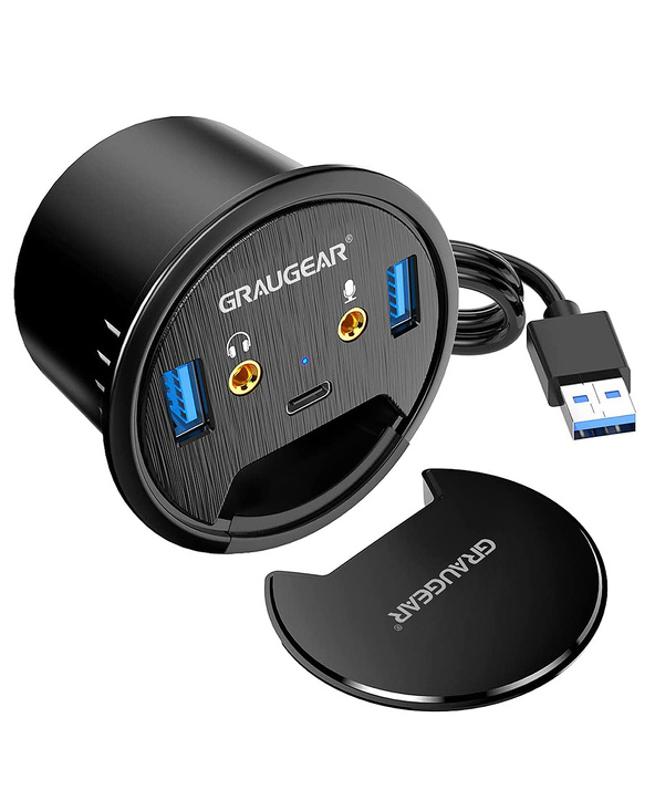 GRAUGEAR G-THUB-AU-60 hub & concentrateur USB 3.2 Gen 1 (3.1 Gen 1) Type-A Noir