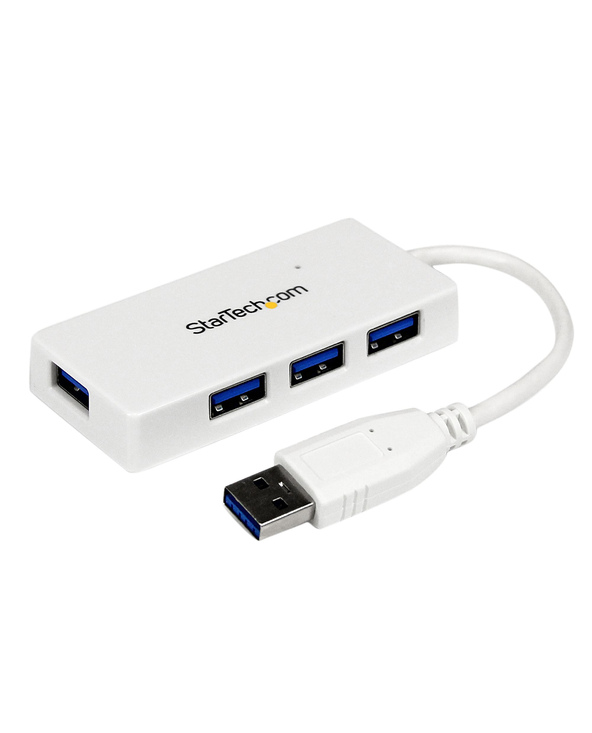 StarTech.com Hub USB 3.0 à 4 ports avec câble intégré - 5Gbps - Blanc
