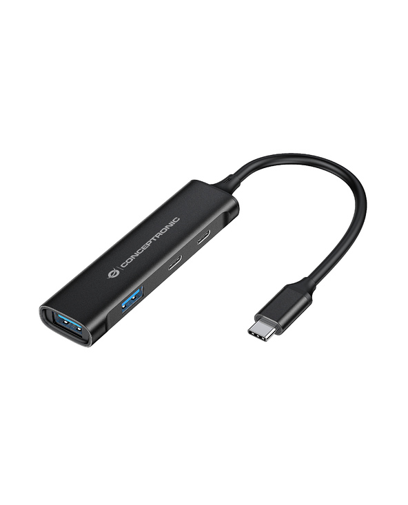 Conceptronic HUBBIES12B hub & concentrateur USB 3.2 Gen 1 (3.1 Gen 1) Type-C 5000 Mbit/s Noir