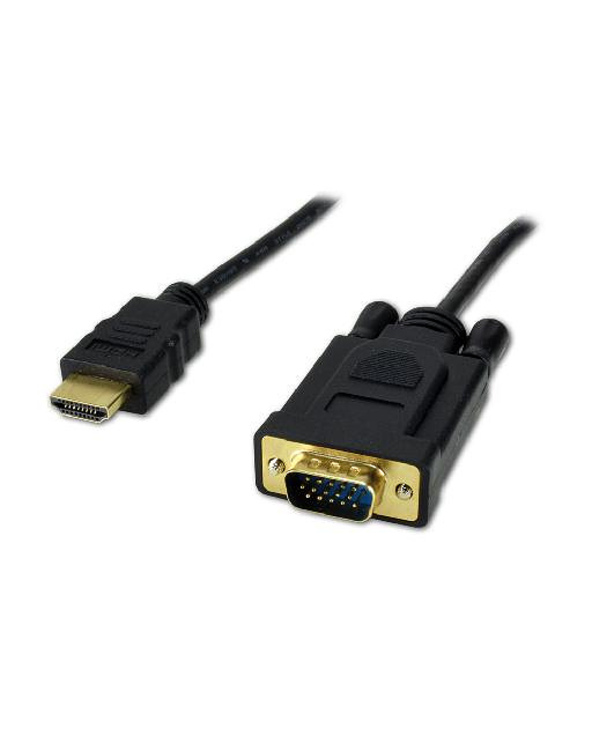 MCL MC287-1.5M câble vidéo et adaptateur 1,5 m HDMI Type A (Standard) VGA (D-Sub) Noir