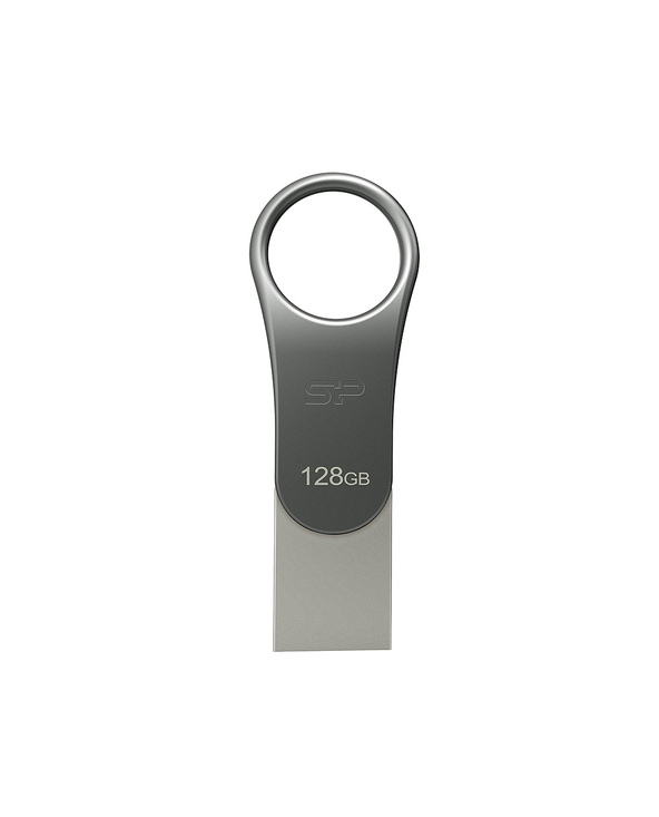 Silicon Power Mobile C80 lecteur USB flash 128 Go USB Type-A / USB Type-C 3.2 Gen 1 (3.1 Gen 1) Titane