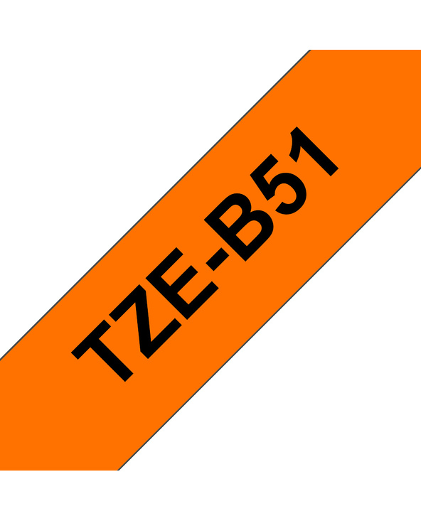 Brother TZE-B51 ruban d'étiquette Noir sur fond orange fluorescent