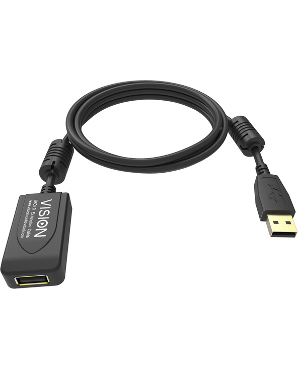 Vision TC 5MUSBEXT+/BL- câble USB 5 m USB 2.0 USB A Noir