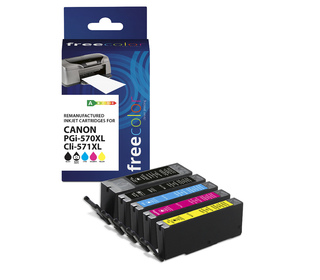 Freecolor K10519F7 cartouche d'encre 5 pièce(s) Compatible High (L) Yield Noir, Cyan, Magenta, Jaune