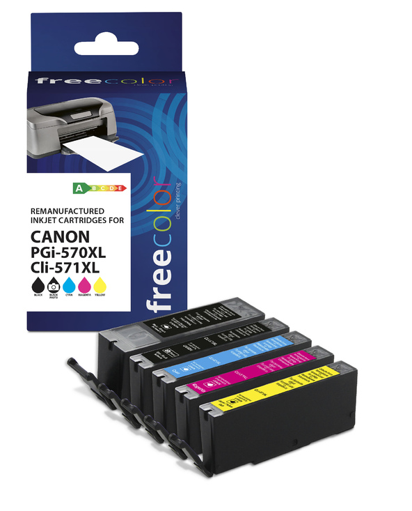 Freecolor K10519F7 cartouche d'encre 5 pièce(s) Compatible High (L) Yield Noir, Cyan, Magenta, Jaune
