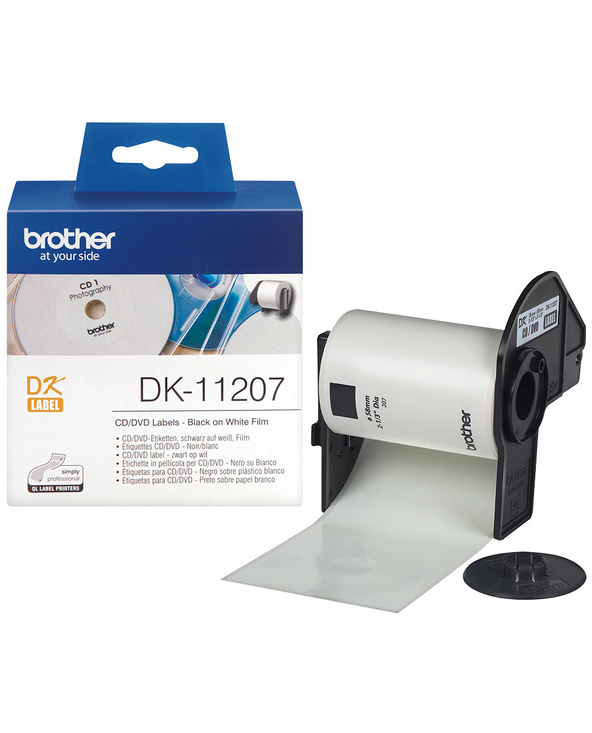 Brother DK-11207 ruban d'étiquette Noir sur blanc
