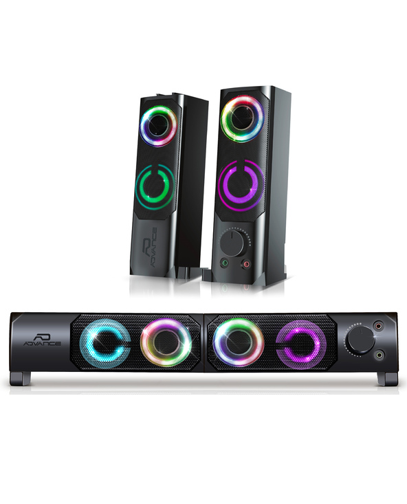 ADVANCE SoundPhonic 2.0 RGB haut-parleur 2-voies Noir Avec fil 6 W