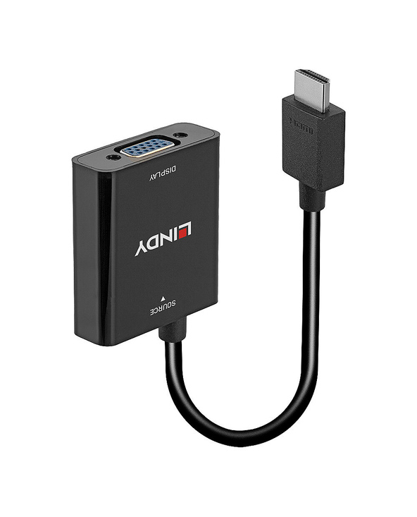 Lindy 38291 câble vidéo et adaptateur 0,1 m HDMI Type A (Standard) VGA (D-Sub) Noir