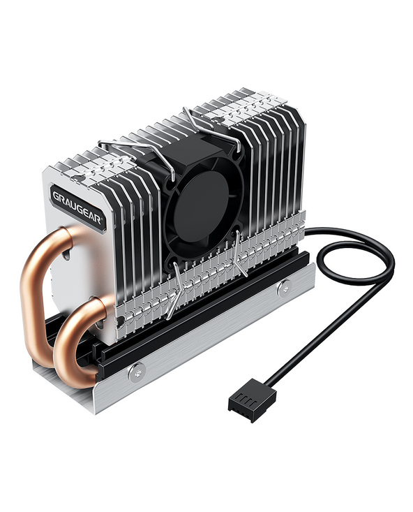 GRAUGEAR G-M2HP04-F système de refroidissement d’ordinateur Disque électronique Noir, Argent