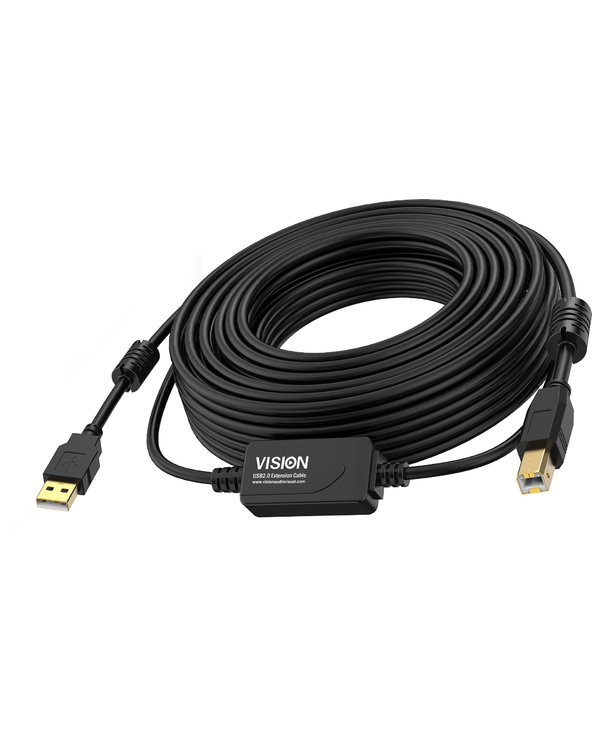 Vision TC 10MUSB+/BL/2 câble USB 10 m USB 2.0 USB A USB B Noir