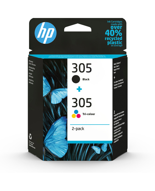 HP Pack de 2 cartouches d'encre authentiques 305 3 couleurs / noir