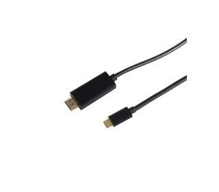 S/CONN 10-56025 câble vidéo et adaptateur 1 m HDMI Type A (Standard) USB Type-C Noir