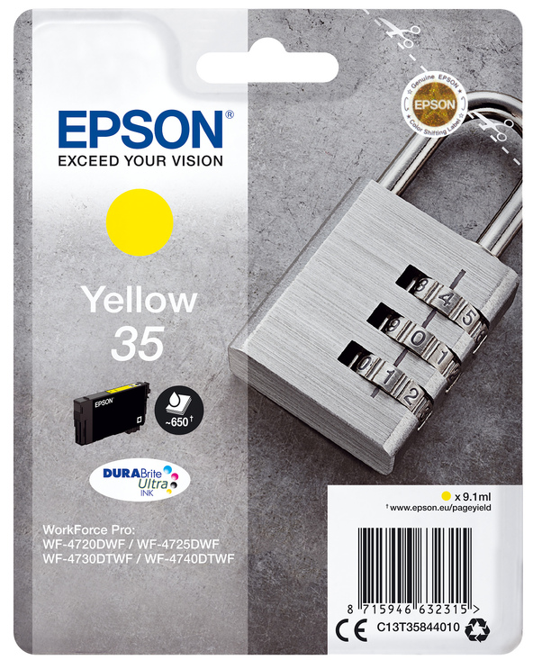 Epson Padlock Singlepack Yellow 35 DURABrite Ultra Ink
