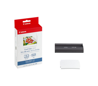 Canon Jeu d'encre couleur et de papier autocollant au format 54 x 86 mm KC-18IF, 18 feuilles
