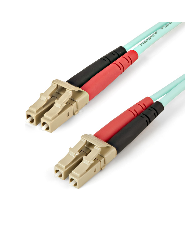 StarTech.com Câble Fibre Optique Multimode de 1m LC/UPC à LC/UPC OM4, Fibre Zipcord 50/125µm LOMMF/VCSEL, Réseaux 100G, Faible P