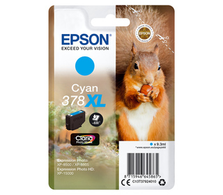 Epson Squirrel Singlepack Cyan 378XL Claria Photo HD Ink