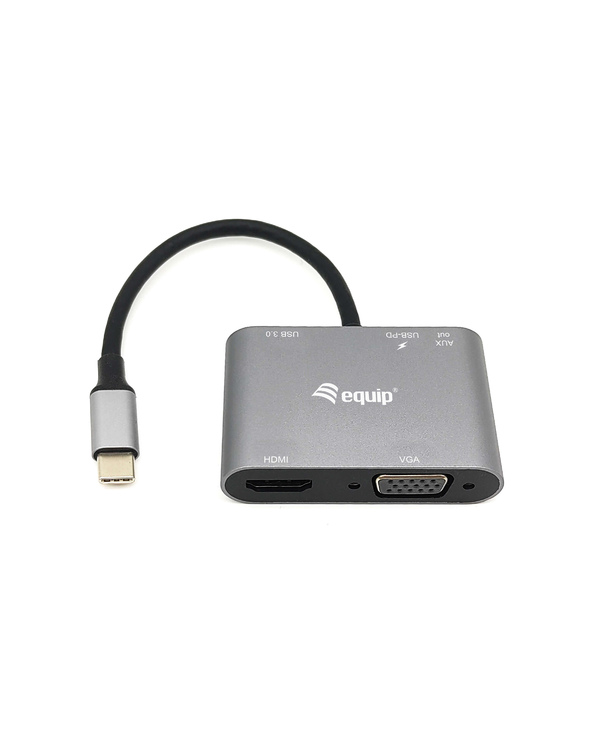 Equip 133483 station d'accueil Avec fil USB 3.2 Gen 1 (3.1 Gen 1) Type-C Noir, Gris