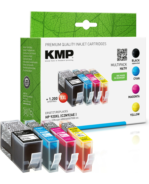 KMP H67V cartouche d'encre 4 pièce(s) Noir, Cyan, Magenta, Jaune