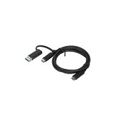 Lenovo 4X90U90618 câble USB 1 m USB 3.2 Gen 1 (3.1 Gen 1) USB A/USB C USB C Noir