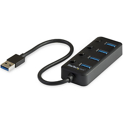 StarTech.com Hub USB 3.0 4 Ports -USB-A vers 4x USB 3.0 Type-A avec 1x Interrupteur On/Off par Port- SuperSpeed USB 3.2 Gen 1 (5