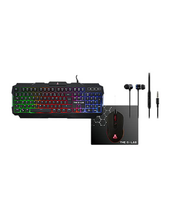 The G-Lab Combo Helium clavier Souris incluse Jouer USB AZERTY Français Noir
