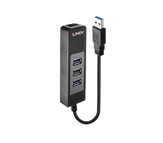 Lindy 43176 hub & concentrateur USB 3.2 Gen 1 (3.1 Gen 1) Type-A 5000 Mbit/s Noir