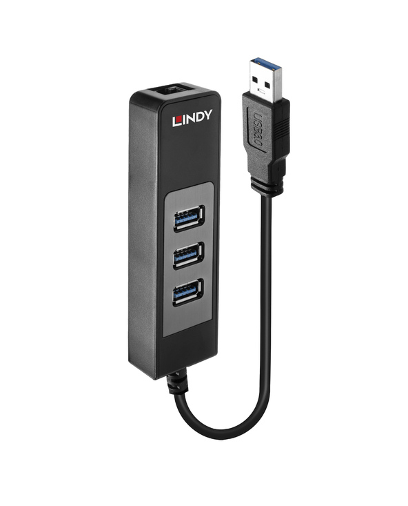 Lindy 43176 hub & concentrateur USB 3.2 Gen 1 (3.1 Gen 1) Type-A 5000 Mbit/s Noir