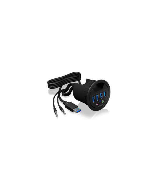 ICY BOX IB-HUB1403A prise de courant Noir