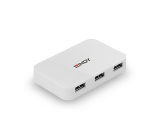 Lindy 43143 hub & concentrateur USB 3.2 Gen 1 (3.1 Gen 1) Type-A 5000 Mbit/s Blanc