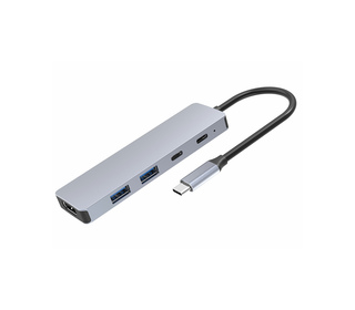 DLH DY-TU5105 hub & concentrateur USB Type-C 5000 Mbit/s Gris