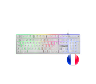 Mars Gaming MK220W clavier Jouer USB AZERTY Français Blanc