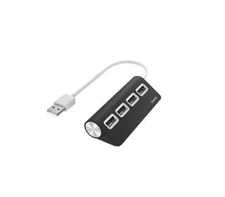 Hama 00200119 hub & concentrateur USB 2.0 480 Mbit/s Noir