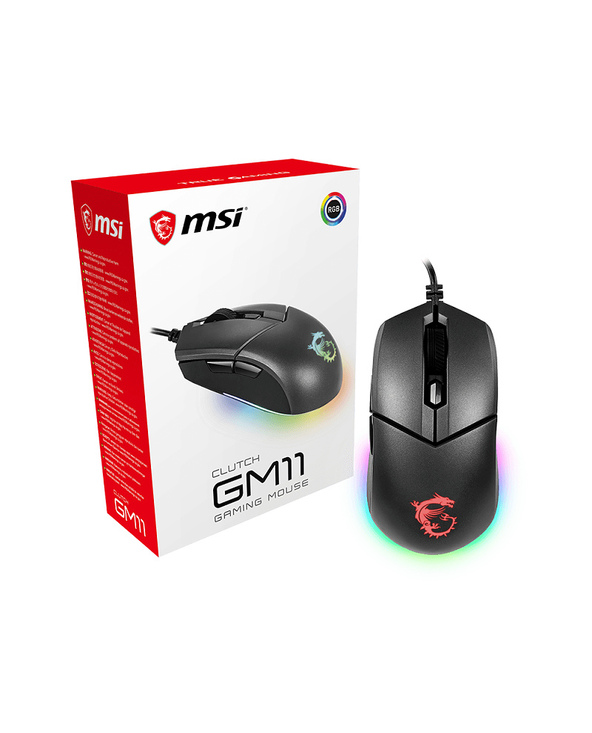 MSI Clutch GM11 souris Jouer Gauche USB Type-A Optique 5000 DPI