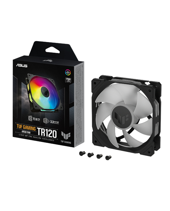 ASUS TUF Gaming TR120 ARGB Fan - Single Pack Boitier PC Ventilateur 12 cm Noir