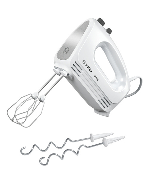 Bosch MFQ24200 mixeur Batteur à main 400 W Acier brossé, Blanc