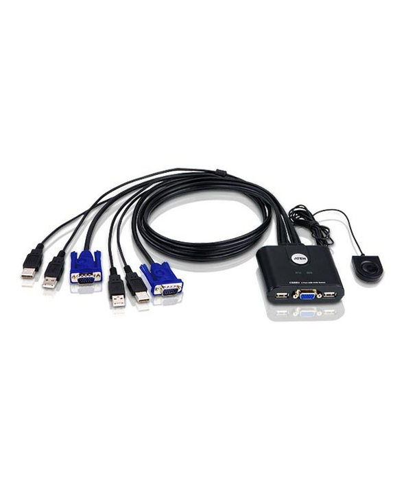 ATEN Commutateur KVM à câble VGA USB 2 ports avec sélecteur de port distant