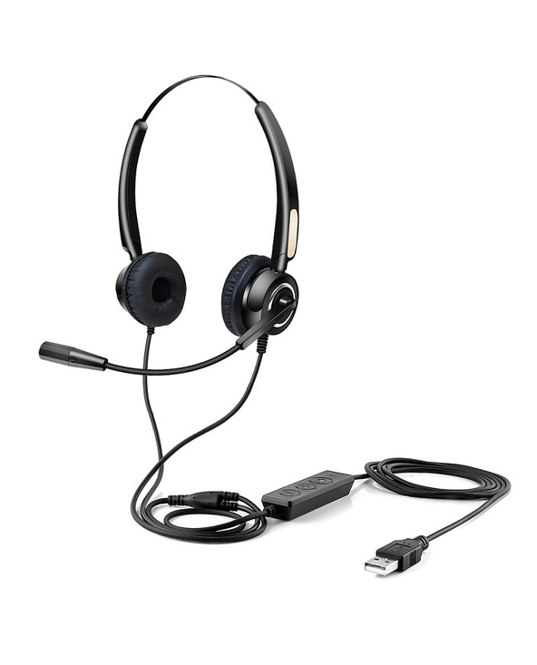 Urban Factory USB HEADSET WITH REMOTE CONTROL Casque Avec fil Arceau USB Type-A Noir