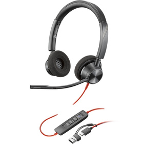 POLY Micro-casque Blackwire 3320 stéréo USB-C certifié Microsoft Teams + adaptateur USB-C/A